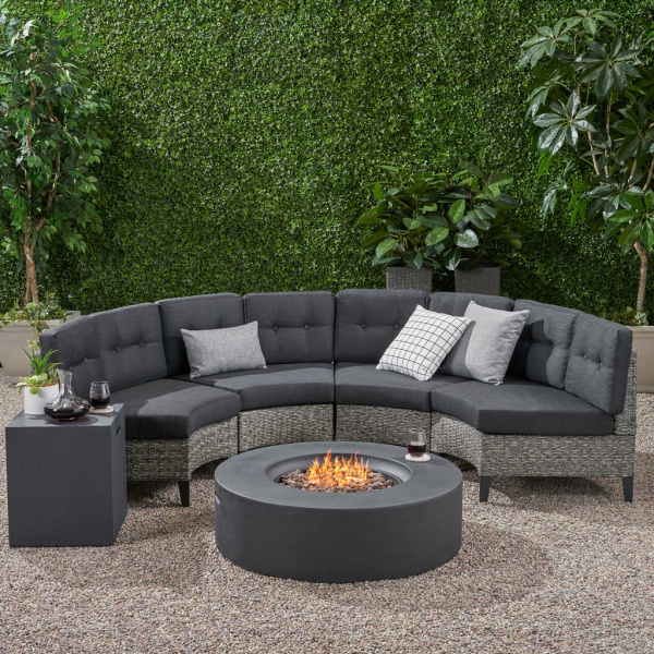 Outdoor Sectional with Fire Pit Sets