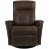 Fjords Harstad Recliner - Small Motorized Power Recline Swivel Swing Relaxer Chair, Mocha Soft Line Premium Leather
