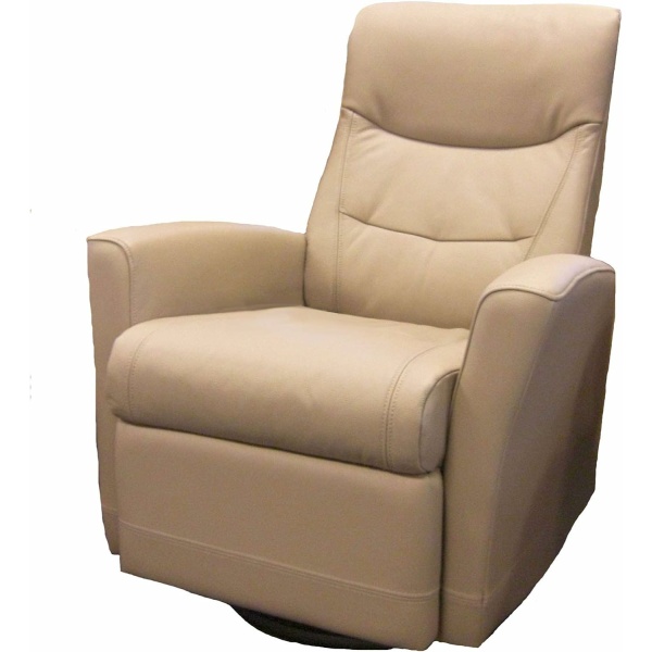 Fjords Oslo Recliner - Small Power Swivel Relaxer Reclining Chair, Stone Nordic Line Leather