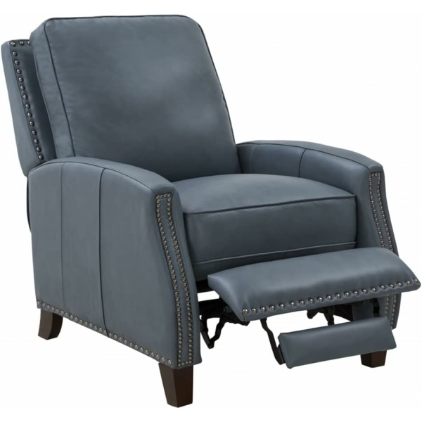 BarcaLounger Melrose Recliner Chair, Corbett Steel Gray All Leather