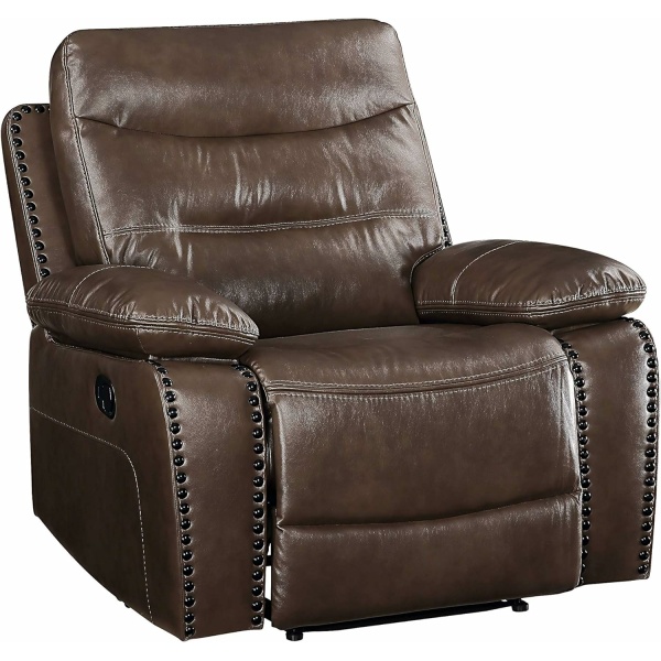 ACME Furniture Aashi Recliner, Brown Leather-Gel Match