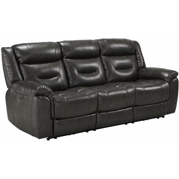 Acme Imogen Power Reclining Sofa, Gray Leather-Aire