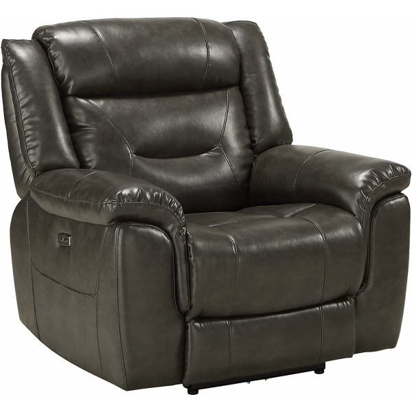Acme Imogen Recliner - Power Motion, Gray Leather-Aire