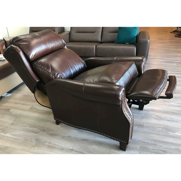 BarcaLounger Meade Recliner Wing Back Lounge Chair, Grantham Amber All Leather