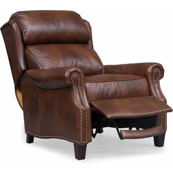 BarcaLounger Meade Recliner Wing Back Lounge Chair, Worthington Cognac All Leather